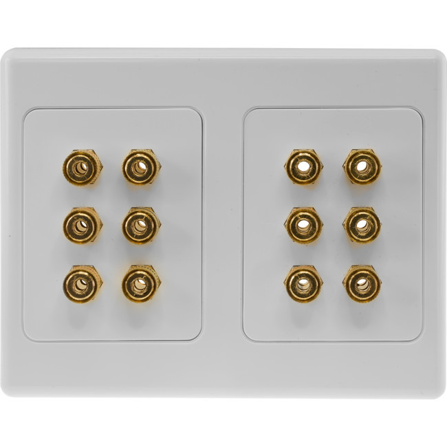 PRO2 PRO1143 12 TERMINAL SPEAKER WALL PLATE GOLD PLATED 12X BANANA SOCKETS