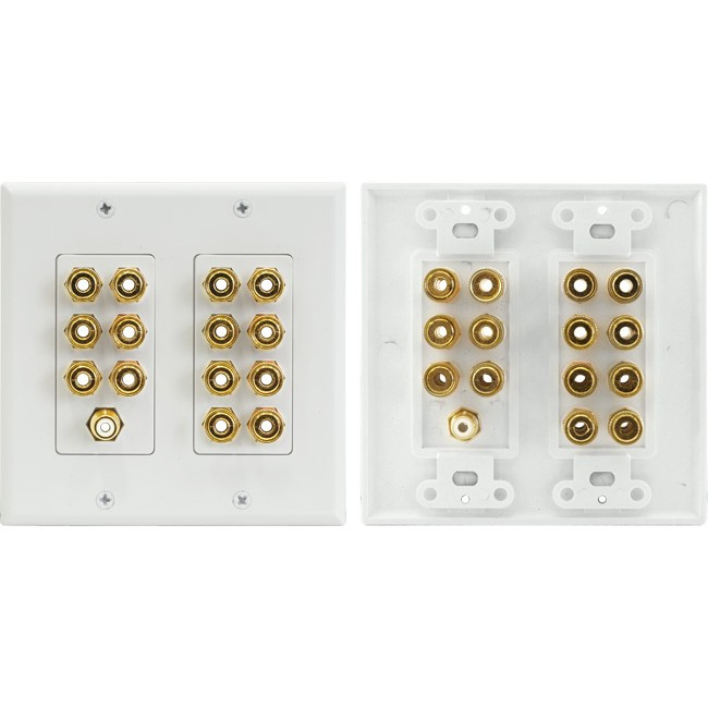 PRO2 PRO1144A 7.1 HOME THEATRE WALL PLATE 14 TERMINALS + 1 RCA