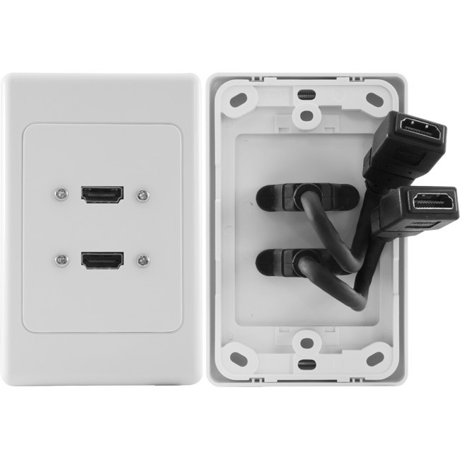 PRO2 HDMI2FLEX 2X HDMI VERTICAL WALL PLATE FLEXIBLE THIN WALL REAR SOCKET