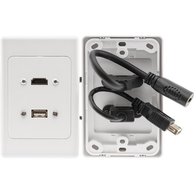 PRO2 PK3304 HDMI + USB VERTICAL WALL PLATE FLEXIBLE REAR SOCKET