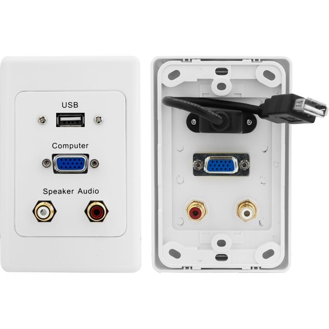 PRO2 PRO1279 VGA + USB + STEREO WALL PLATE VERTICAL LAYOUT