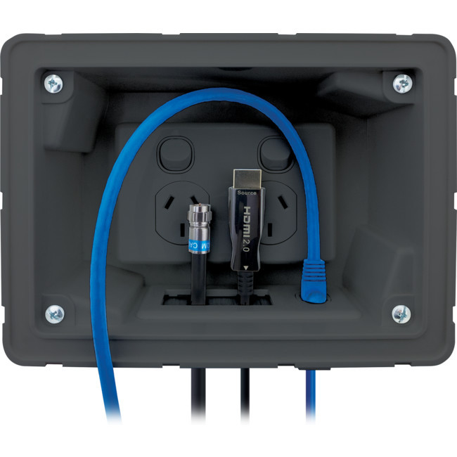 MATCHMASTER 04MM-RP03 RECESSED WALL POINT WITH CABLE MANAGEMENT SYSTEM BLACK