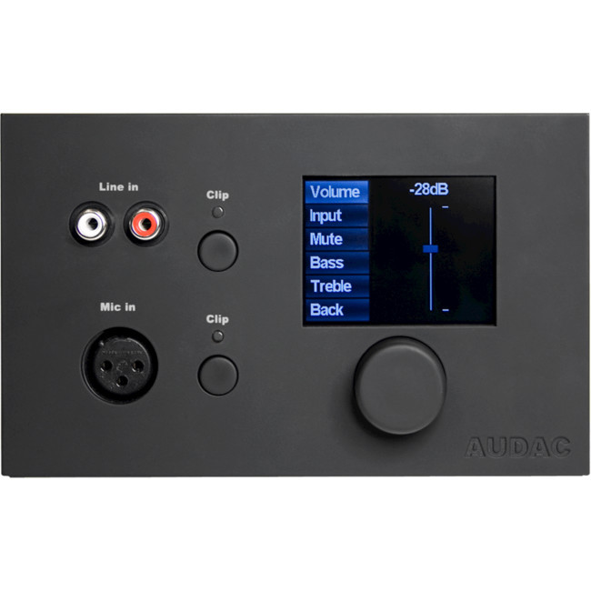AUDAC MWX65B+ BLACK SINGLE ZONE WALL PANEL FOR MTX SERIES MATRIX INCLUDES WB50FG FLUSH WALL MOUNT BOX