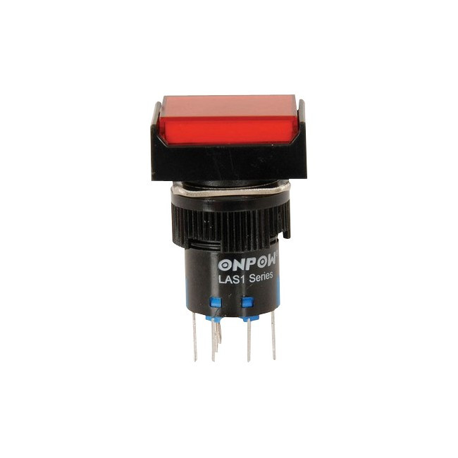 SP4075 IP65 ON /OFF RED PUSH BUTTON 250VAC 5AMP DPDTAND ILLUMINATION