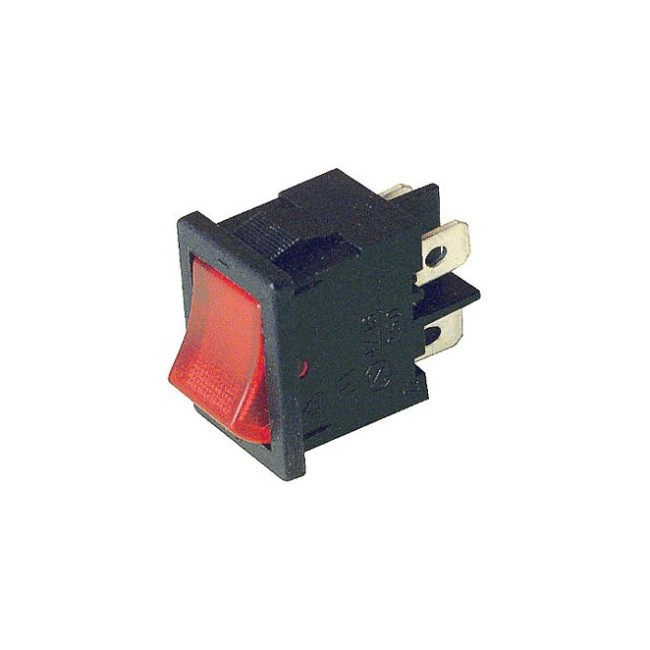 SR4601 DPST MINI ROCKER SWITCH RED 250VAC @ 6A RED ILLUMINATED