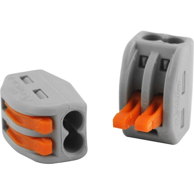 WAGO 222-412 28AWG 32A 2POLE TERMINAL BLOCK GREY WAGO ORANGE LEVER NUTS