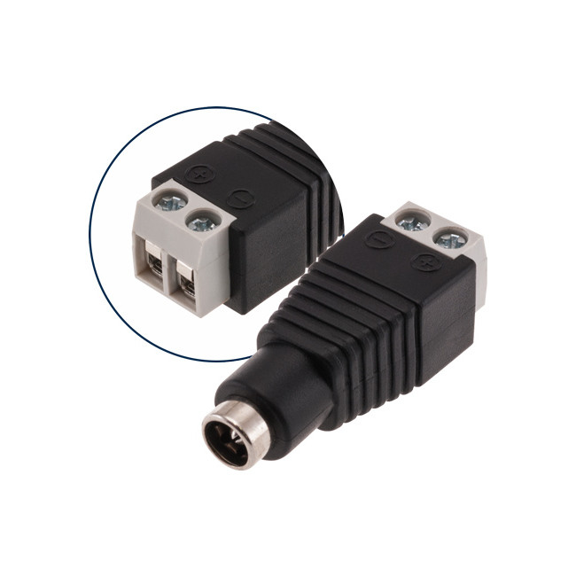 DOSS PW8050 2.1MM INLINE DC SOCKET SCREW TERMINATION