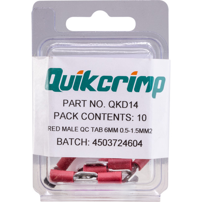 QUIKCRIMP QKD14 MT1.25-6.4/ 10PK QUICK CONNECT QUICKCRIMP