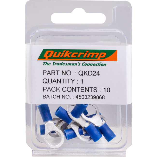 QUIKCRIMP QKD24 RT2-8 / 10PK RING TERMINAL QUICKCRIMP