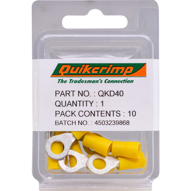 QUIKCRIMP QKD40 RT6-7 / 10PK RING TERMINAL