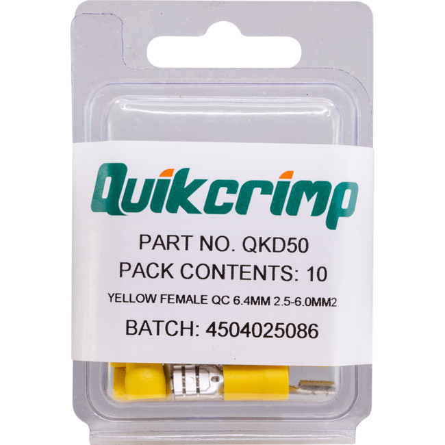 QUIKCRIMP QKD50 QC6-6.4 / 10PK QUICK CONNECT QUICKCRIMP