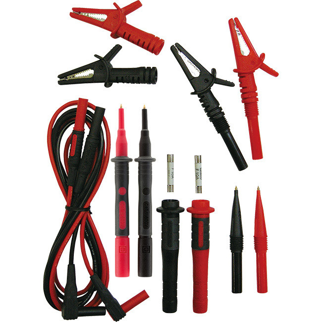 KYORITSU 7156BKY SAFETY TEST LEADS WITH FUSE AND ALLIGATOR CLIP KIT