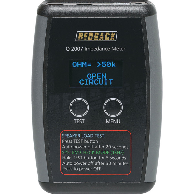 REDBACK Q2007 DIGITAL AUDIO IMPEDANCE METER