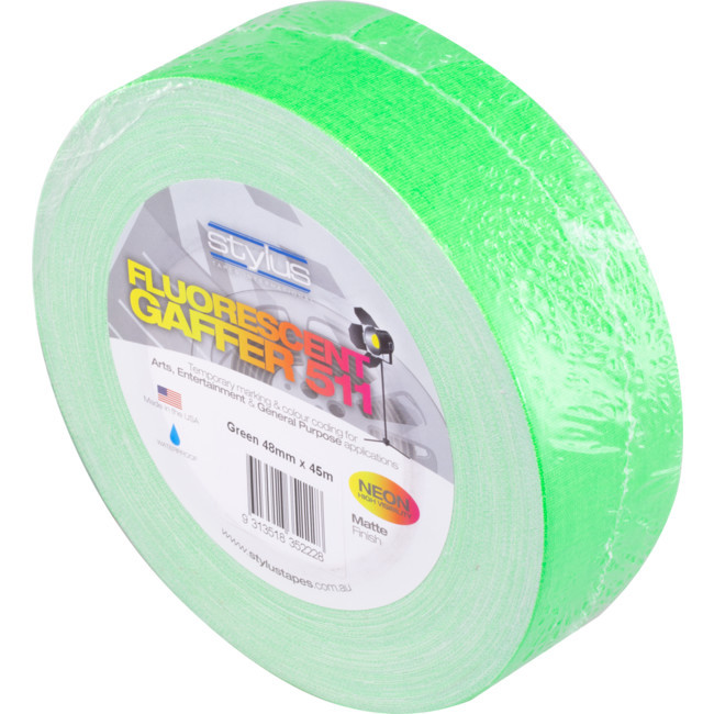 STYLUS NCT48G GREEN 48MM X 45MT NEON CLOTH TAPE FLUORO GAFFER