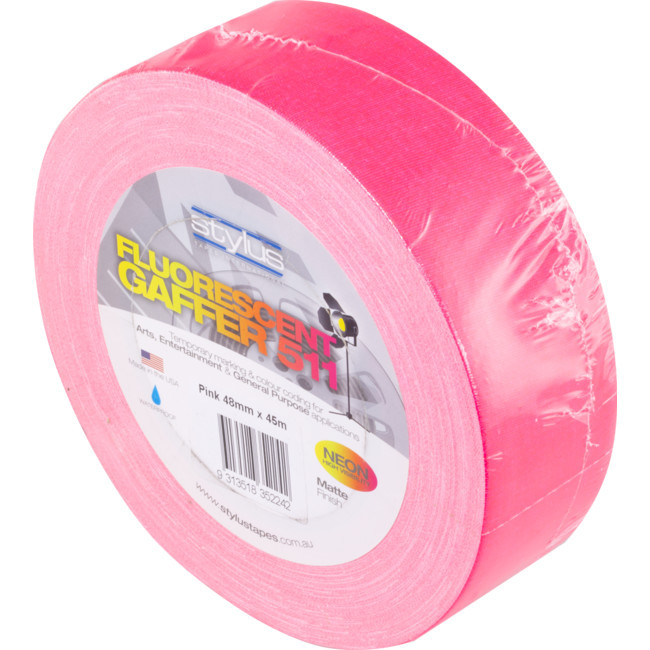 STYLUS NCT48P PINK 48MM X 45MT NEON CLOTH TAPE FLUORO GAFFER