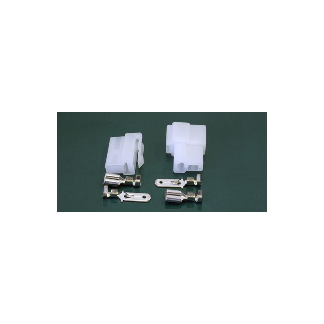 QUIKCRIMP QK2 2 WAY PLUG & SOCKET SET PLASTIC SPADE PIN
