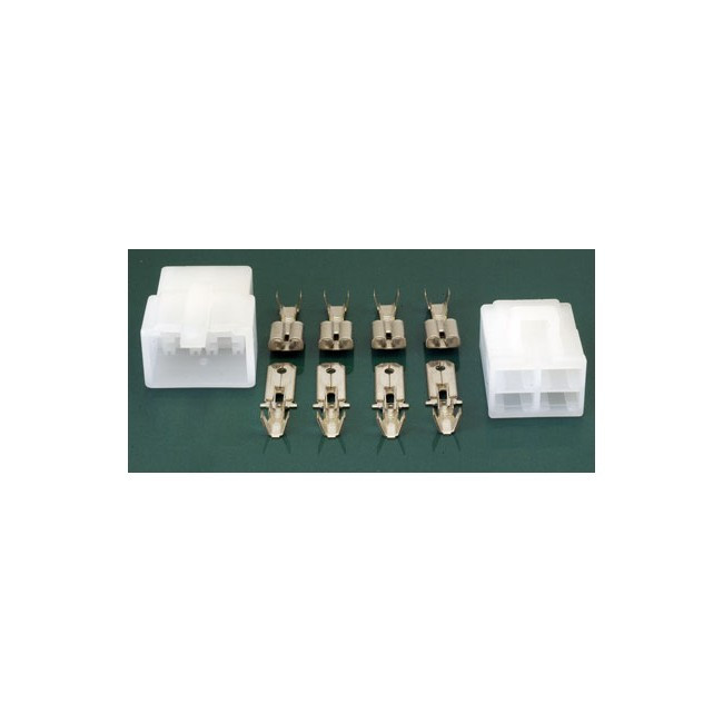 QUIKCRIMP QK4 4 WAY PLUG & SOCKET SET PLASTIC SPADE PIN