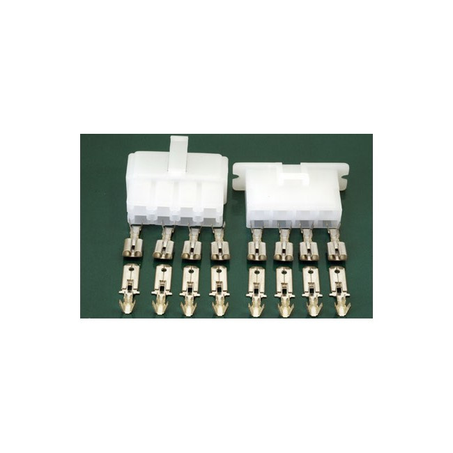 QUIKCRIMP QK8 8 WAY PLUG & SOCKET SET PLASTIC SPADE PIN