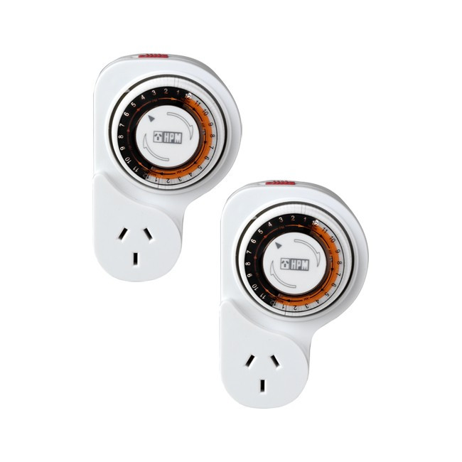 HPM D809/1TWINDP 2PK 24 HOUR ANALOGUE TIMER HPM 2 PACK ELECTRICAL TIMER