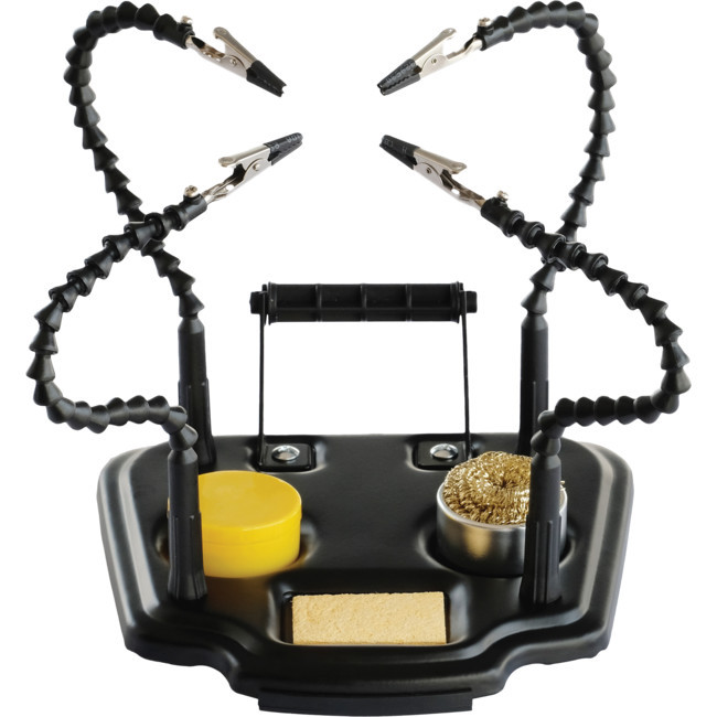 DOSS ZD11M1 SOLDERING HELPING HANDS STAND W/ SPONGE CLEANING BALL ROSIN FLEXIBLE METAL ARM