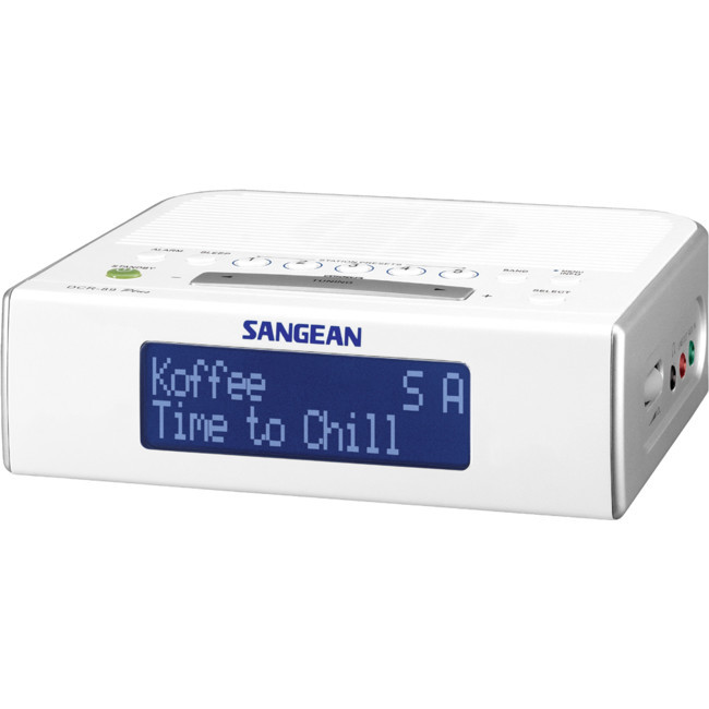 SANGEAN DCR89+ BASIC DAB+/ FM BEDSIDE CLOCK RADIO, WHITE - SANGEAN