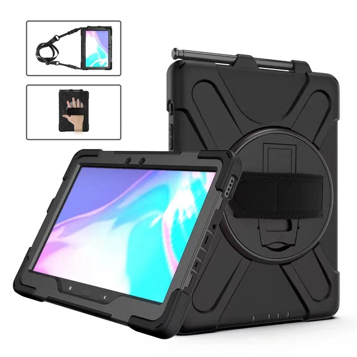 USP Rugged Samsung Galaxy Tab Active5 Pro/Tab Active4 Pro/Tab Active Pro (10.1') Case Black- Built-in-Kickstand,Hand & Shoulder Strap,5 Years Warranty