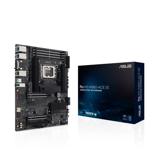 ASUS Pro WS W880-ACE SE, Intel W880 ATX, LGA1851, DDR5 256GB ECC, PCIe 5.0, 4x M.2, Dual 2.5Gb LAN, Thunderbolt 4, vPro, IPMI/BMC Ready