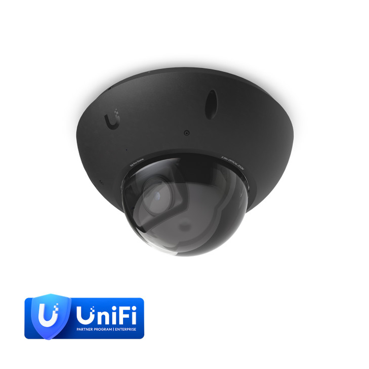 Ubiquiti G6 Pro Dome, Black,All-Weather Vandal-Proof 4K PoE+, Multi-TOPS AI,2.36x Optic Zoom, 1/1.2' CMOS Sensor, IR Night Vision *Avail For Deal Reg*