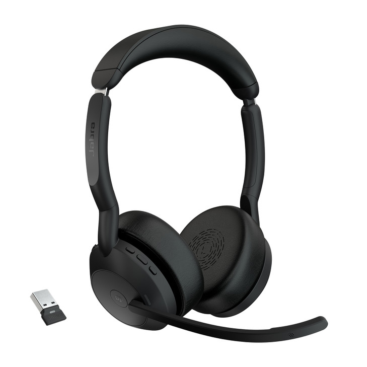 JABRA WIRELESS EVOLVE2 55 MS STEREO BLUETOOTH ANC HEADSET+LINK390A USB-A