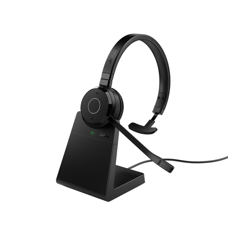 JABRA WIRELESS EVOLVE 65 TE MS MONO BLUETOOTH HEADSET W/CHARGE STAND + LINK 390A BT USB-A