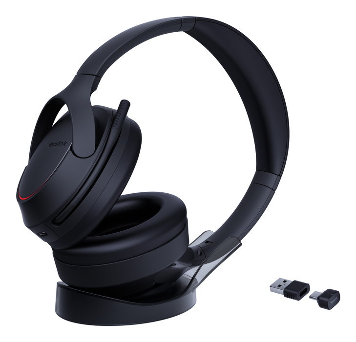 YEALINK (BH78) WIRELESS STEREO BT ANC HEADSET W/CHARGESTAND BT51 BLACK C TO A ADAPTER