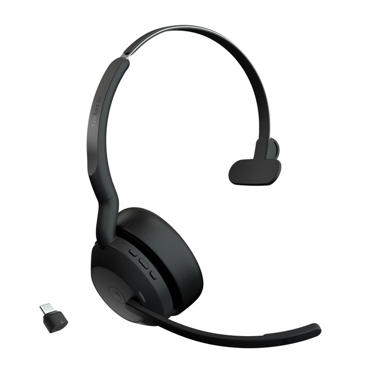 JABRA WIRELESS EVOLVE2 55 MS MONO BLUETOOTH ANC HEADSET+LINK390C USB-C