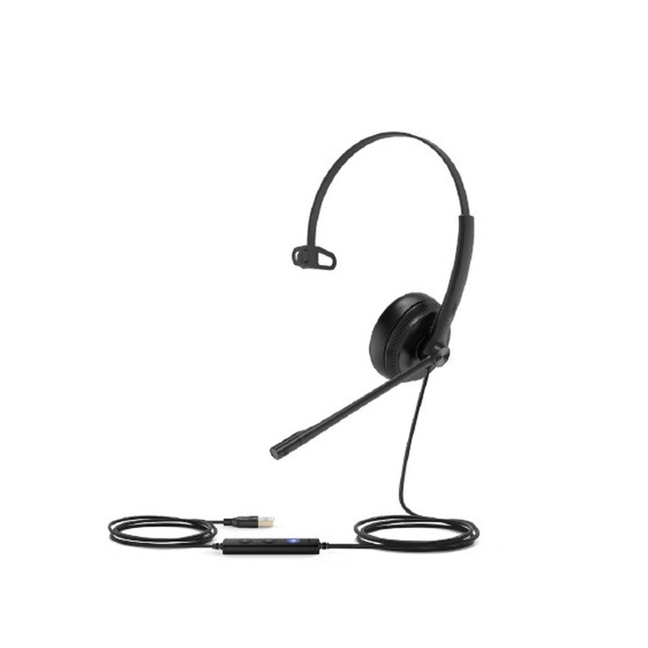 YEALINK (UH34) WIRED UC MONO HEADSET NOISE CANCELLING MIC LEATHER CUSHION USB-A