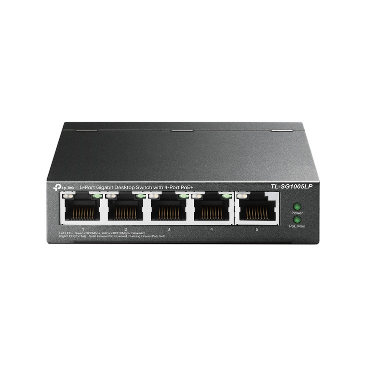 TP-LINK 5-PORT UNMANAGED GIGABIT SWITCH POE(4) 40W METAL CASE 5YR