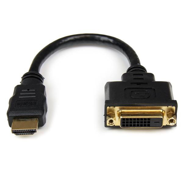 Startech 0.2M HDMI TO DVI-D ADAPTER CABLE M/F BLACK LTW