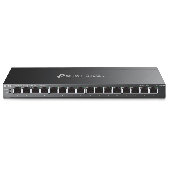 TP-LINK 16-PORT UNMANAGED GIGABIT SWITCH POE+(16) 120W METAL CASE 5YR