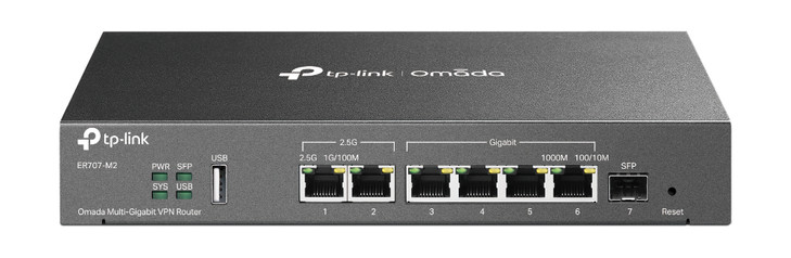 TP-LINK OMADA MULTI-GIG VPN ROUTER 2.5G WAN(1) LAN/WAN(1) GbE SFP(1) LAN/WAN(4) 5YR
