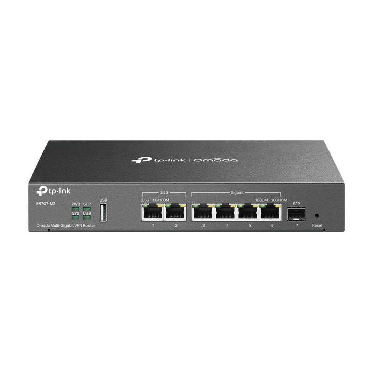 TP-LINK OMADA MULTI-GIG VPN ROUTER 2.5G WAN(1) LAN/WAN(1) GbE SFP(1) LAN/WAN(4) 5YR