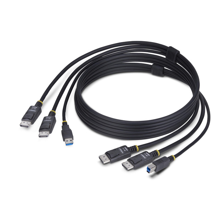 Startech 6FT (1.8M) DUAL-DISPLAYPORT AND USB 5GBPS KVM CABLE 2 YR