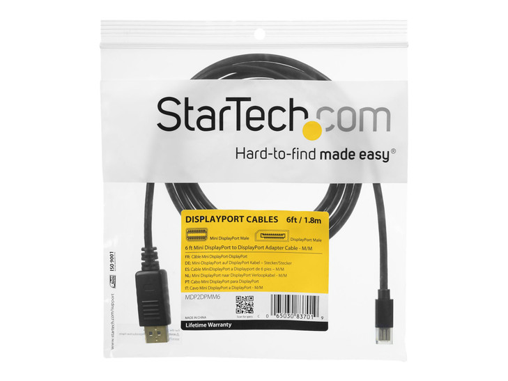 Startech 90CM mDP TO DP ADAPTER CABLE (M/M) BLACK