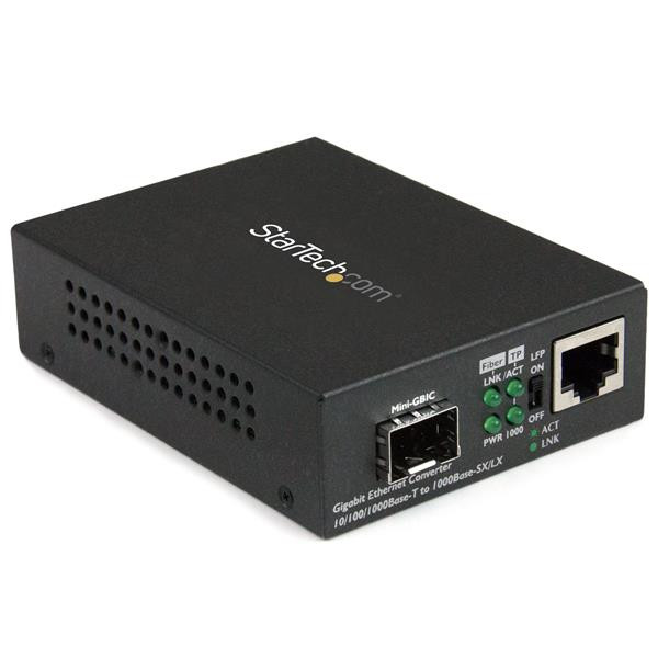 Startech GIGABIT ETHERNET FIBER MEDIA CONVERTER OPEN SFP SLOT 2YR