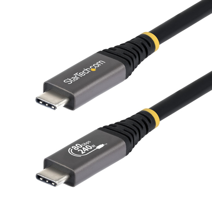 Startech 50CM (1.6FT) USB4 CABLE USB-IF CERTIFIED USB-C CORD 80GBPS LTW