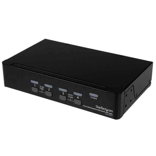 Startech 4 PORT SINGLE DISPLAYPORT KVM SWITCH USB AUDIO NO CABLE 3YR