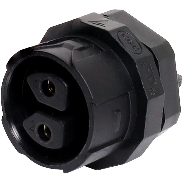 2 Pin 30A Locking Female Chassis IP68 Waterproof Plug