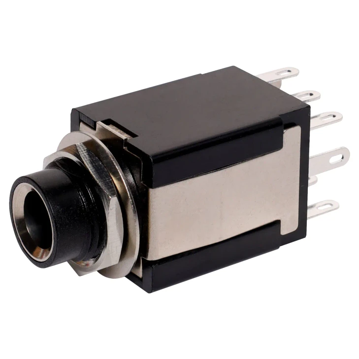 6.35mm Insulated DPDT Stereo Jack Socket