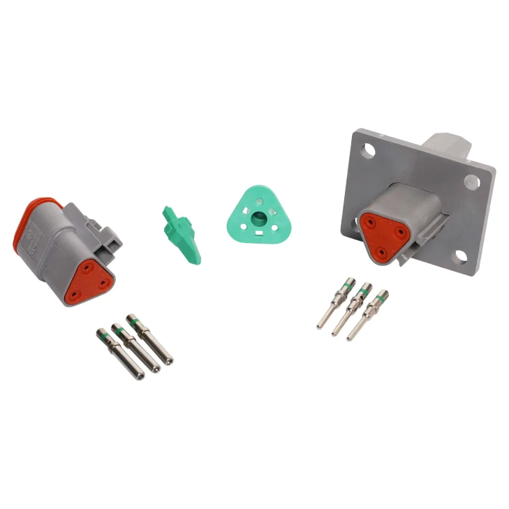 DT3-1-L012 3-pin 13A IP68 Weatherproof Flange Mount Connector