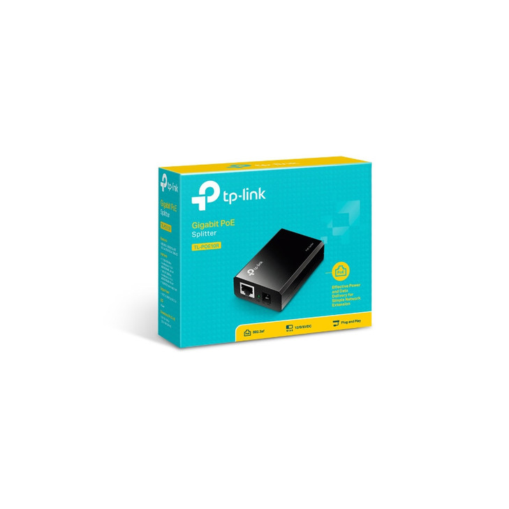 TP-Link TL-POE10R PoE Splitter 2xGbE Gigabit RJ45 Port Power Over Ethernet Adapter carry Power & Data over 100m Plug & Play