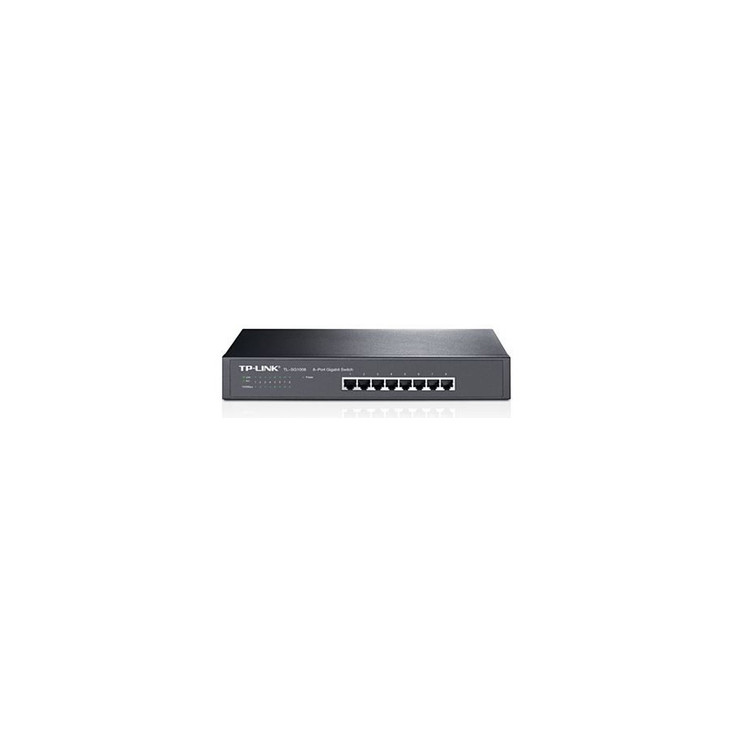 TP-Link TL-SG1008 8-Port Gigabit Unmanaged Switch 13' Desktop Rackmountable Steel Case Fanless Supports MAC address 802.1p/DSCP QoS