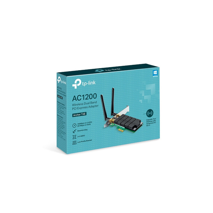TP-Link Archer T4E AC1200 Wireless Dual Band PCIe Adapter, 867Mbps @ 5Ghz, 300Mbps @ 2.4Ghz