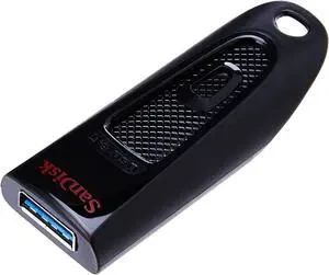 SanDisk Ultra USB 3.0 Flash Drive, CZ48 64GB, USB3.0, Black, stylish sleek design, 5Y